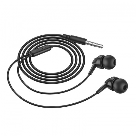 Проводные наушники BOROFONE BM51 Hoary, Jack 3.5mm, 1.2 м, Черный, управление одной кнопкой