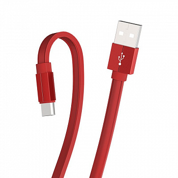 Кабель Borofone BU8 Glory, USB - USB Type-C, 1.2 м, красный